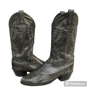 Dan Post Men’s Grey Leather Pointed Toe Western Cowboy Boots Size 8.5 D